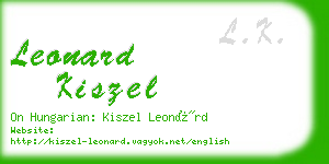 leonard kiszel business card